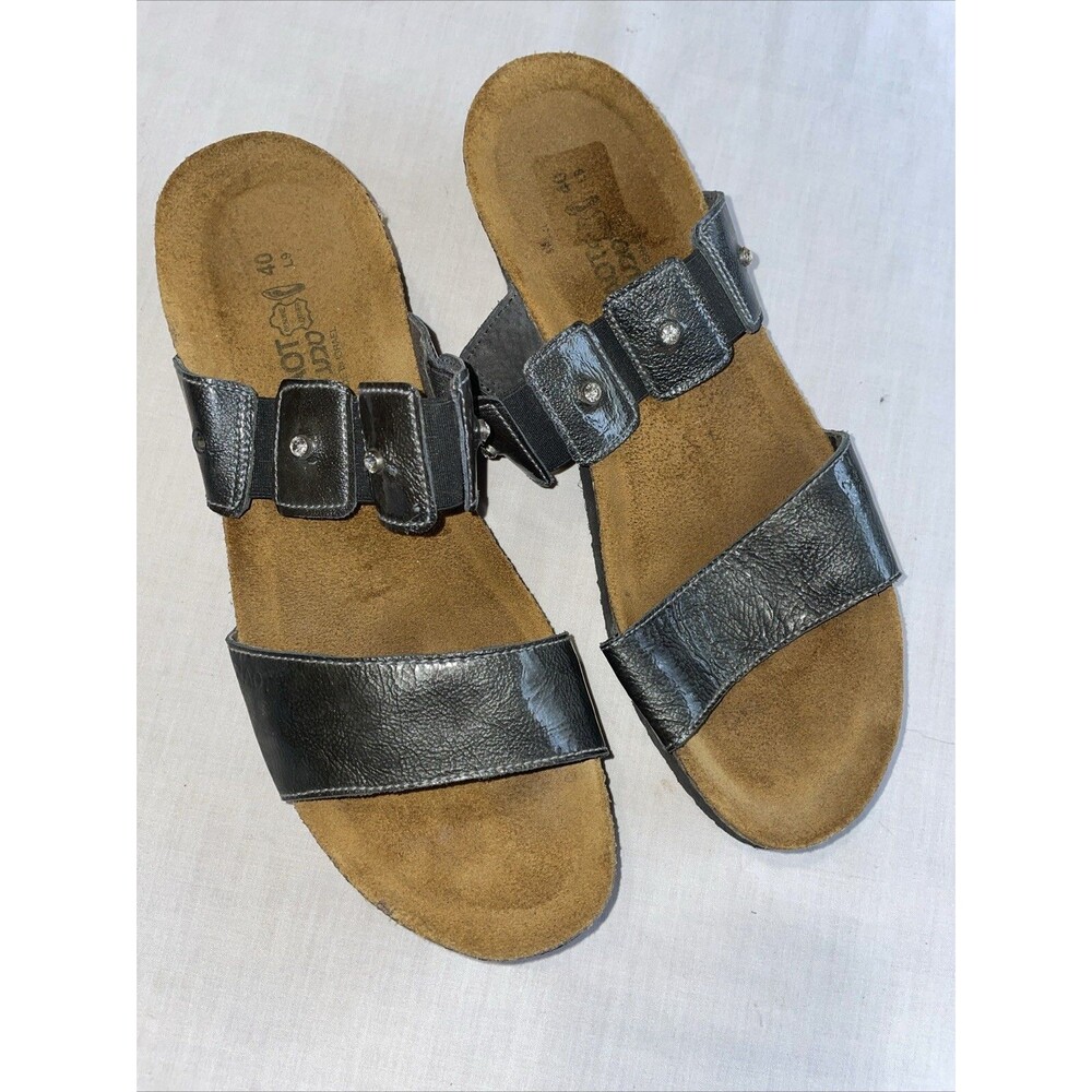 Naot Womens Slip On Sandals Size 40 U.S. 9 M Gray Leather Going Out Party